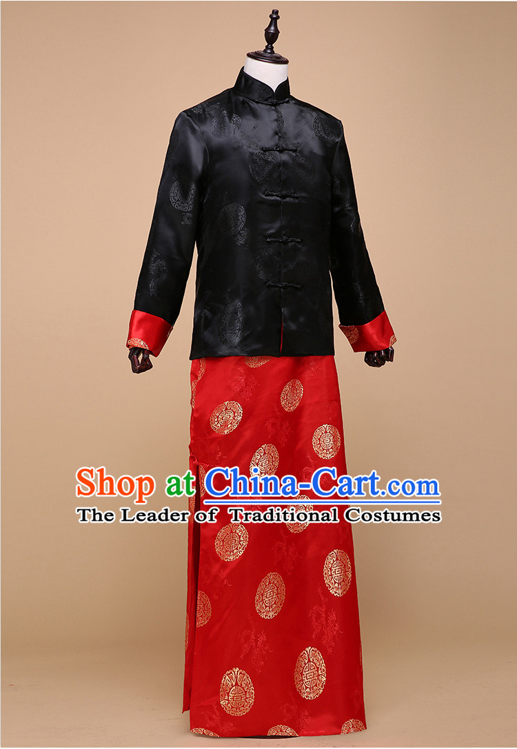 Ancient Chinese Costume Chinese Style Wedding Dress Ancient Long Dragon And Phoenix Flown Groom Toast Clothing For Men