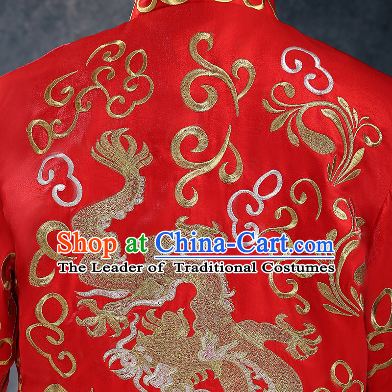 Ancient Chinese Costume Chinese Style Wedding Dress Ancient Dragon And Phoenix Flown Groom Toast Clothing Mandarin Jacket For Men