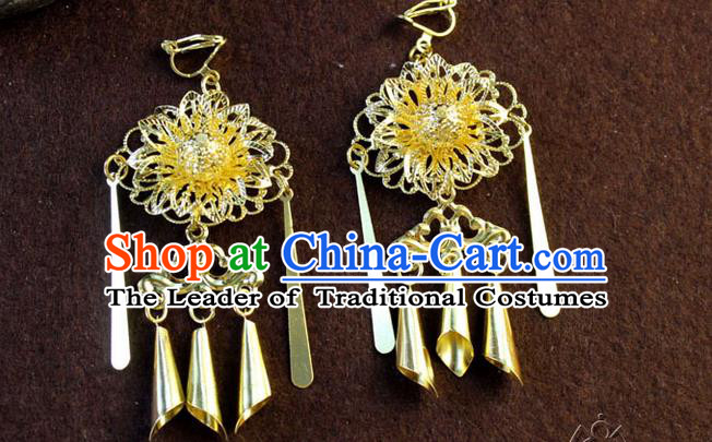 Ancient Chinese Style Imperial Palace Empress Queen Wedding Earrings For Women