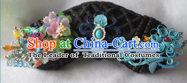 Chinese Qing Dynasty Zhen Huan An Lingrong Black Imperial Empress Wigs and Headpieces For Women
