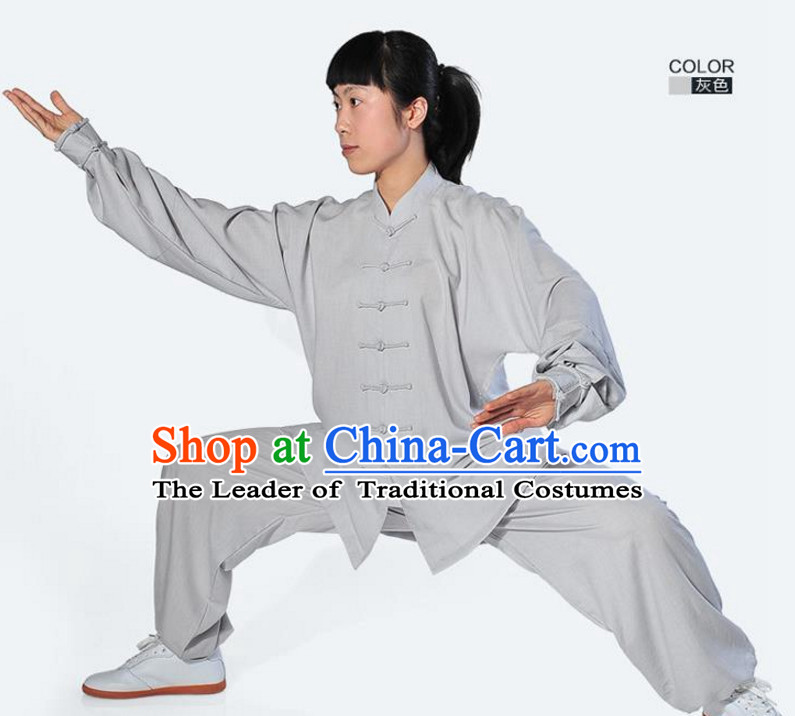 Top Kung Fu Flax Costume Jacket Uniform Martial Arts Clothes Shaolin Uniform Kungfu Uniforms Supplies for Men Women Adults Kids