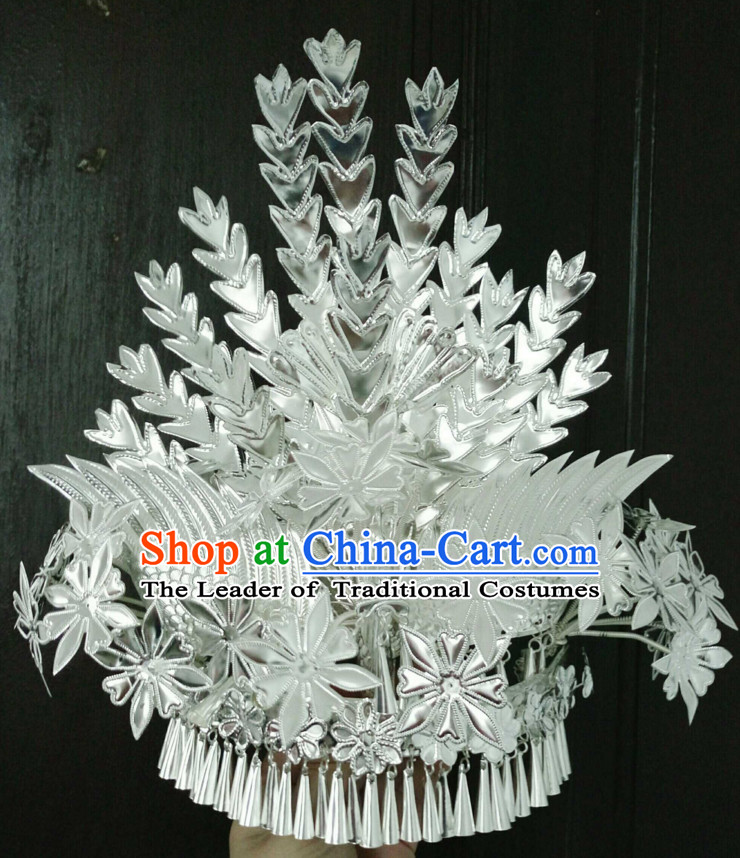 Traditional Chinese Miao Princess Empress Queen Brides Wedding Headpieces Hair Fascinators Jewelry Decorations Hairpins Phoenix Crown Coronet