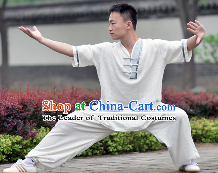 Top Kung Fu Flax Clothing Mandarin Costume Jacket Martial Arts Clothes Shaolin Uniform Kungfu Uniforms Supplies for Women Adults Children