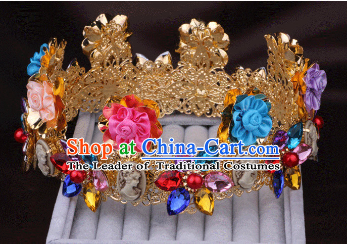 Traditional Chinese Style Princess Empress Queen Brides Wedding Headpieces Hair Fascinators Jewelry Decorations Hairpins Phoenix Crown Coronet