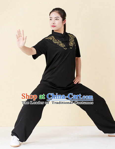 Top Tai Chi Uniforms Kung Fu Costume Martial Arts Kung Fu Training Uniform Gongfu Shaolin Wushu Clothing for Men Women Adults Children