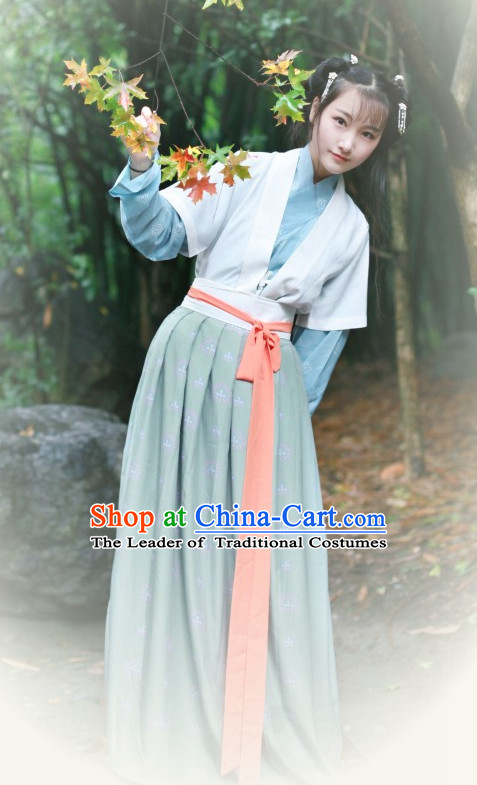 Chinese National Costumes Clothing and Headpieces Complete Set for Women