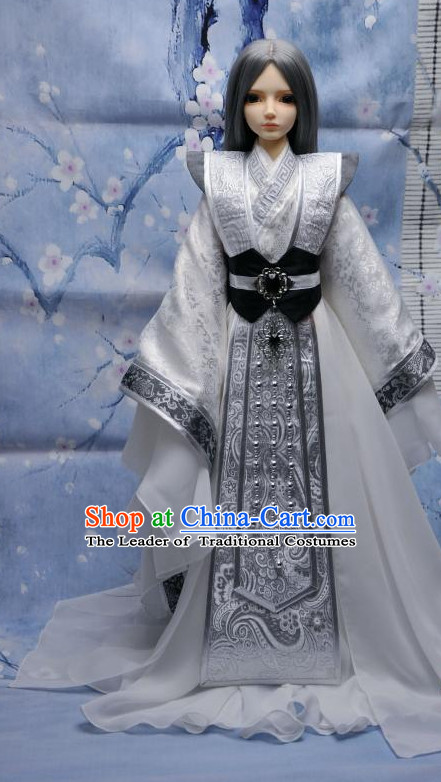 Ancient Chinese Style Dresses Prince Clothing Clothes Han Chinese Costume Hanfu and Hair Jewelry Complete Set for Men Adults Children