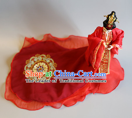 Ancient Chinese Imperial Royal Princess Empress Queen Hanfu Costumes and Hair Accessories Complete Set for Women Girls Adults Kids