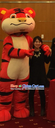 Free Design Professional Custom Made Mascot Costume Mascot Outfits Happy Tiger Mascot Costumes