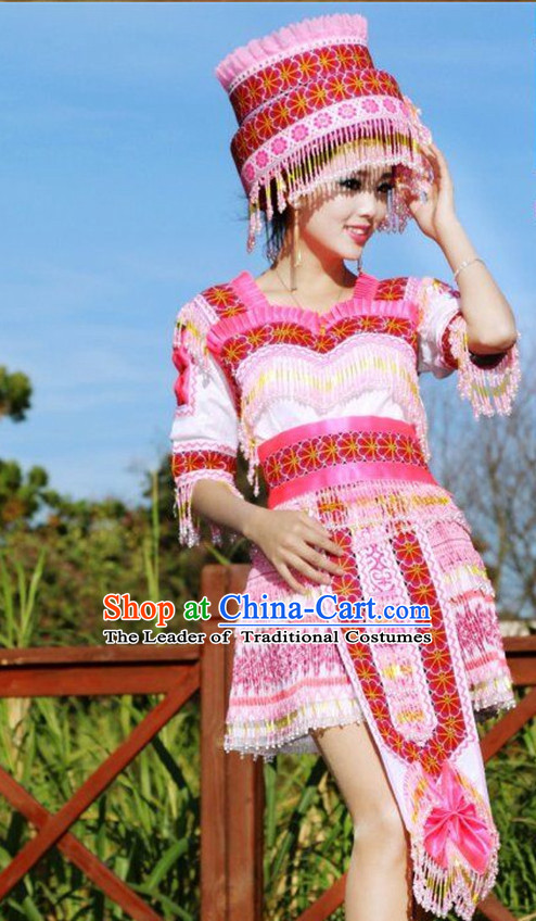 Chinese Traditional Miao Minority Princess Queen Empress Clothes Complete Set for Women