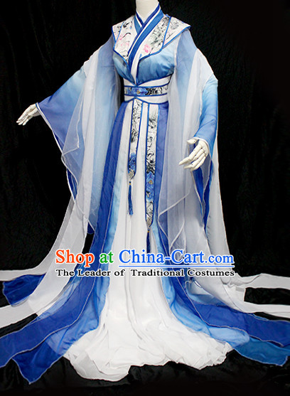 Chinese Ancient Empress Princess Queen Clothing and Headpieces Complete Set for Women Girls Adults Children