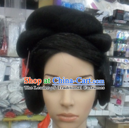 Ancient Chinese Style Princess Empress Black Hair Wigs for Women Girls Adults Children