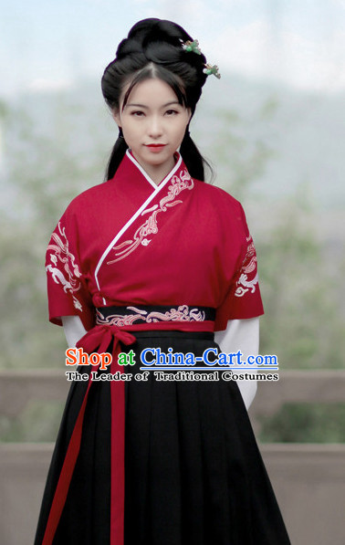 Chinese Ancient Knight Clothing Complete Set for Women and Girls