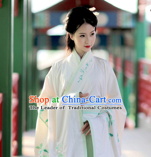 Chinese Ancient Hanfu Clothing and Hair Jewelry Complete Set for Women and Girls