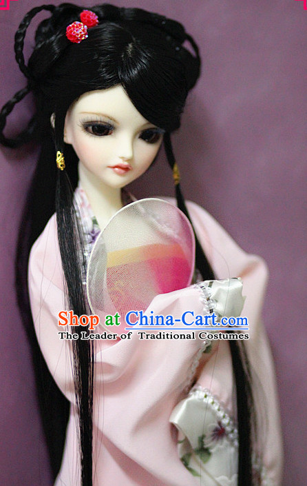 Ancient Chinese Style Princess Empress Long Black Wigs and Accessories for Women Girls Adults Children