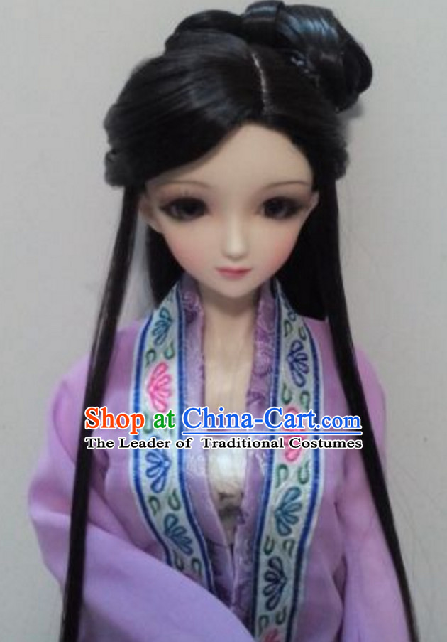 Ancient Chinese Lady Black Long Wigs