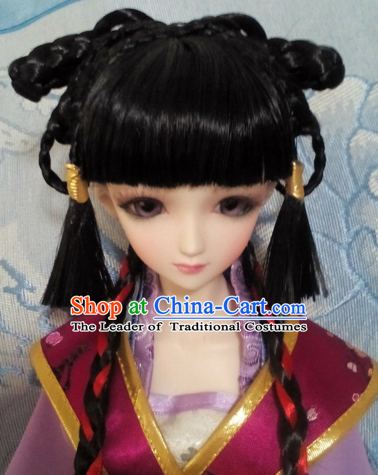 Ancient Chinese Lady Black Long Women Wigs