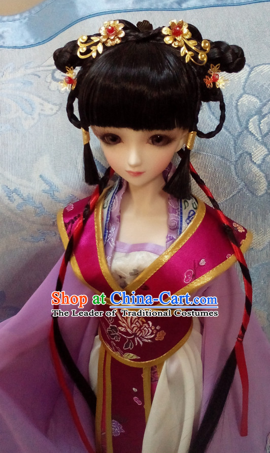 Ancient Chinese Black Long Wigs for Women