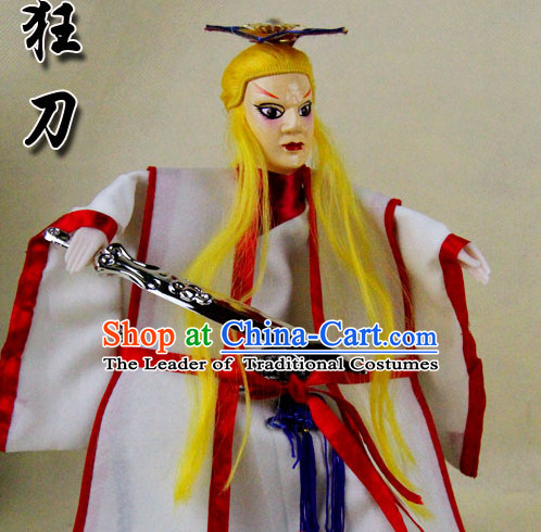 Traditional Chinese Handmade Swordsman Hand Puppets Hand Marionette Puppet