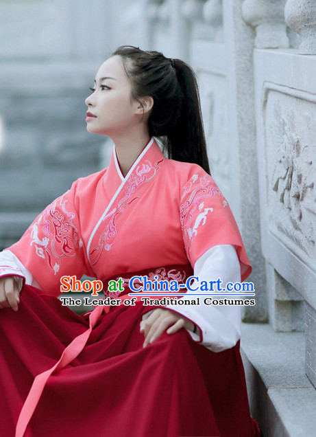 Ancient Chinese Han Dynasty Female Archer Hanfu Garment Outfits Complete Set
