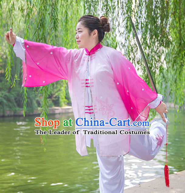 Chinese Asian Kung Fu Martial Arts Practice and Competition Costume Wing Chun Apparel Taiji Tai Chi Uniform for Adults Children Men Women Boys Girls