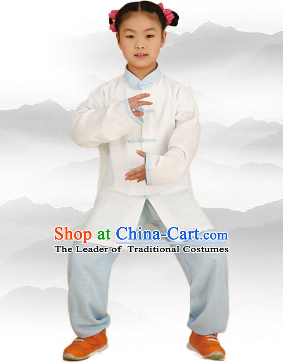 Chinese Asian Mandarin Kung Fu Martial Arts Practice and Competition Costume Wing Chun Apparel Taiji Tai Chi Uniform for Adults Children Men Women Boys Girls