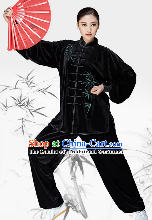 Chinese Asian Mandarin Kung Fu Martial Arts Practice and Competition Costume Wing Chun Apparel Taiji Tai Chi Uniform for Adults Children Men Women Boys Girls