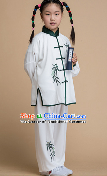 Chinese Asian Mandarin Kung Fu Martial Arts Practice and Competition Costume Wing Chun Apparel Taiji Tai Chi Uniform for Adults Children Men Women Boys Girls