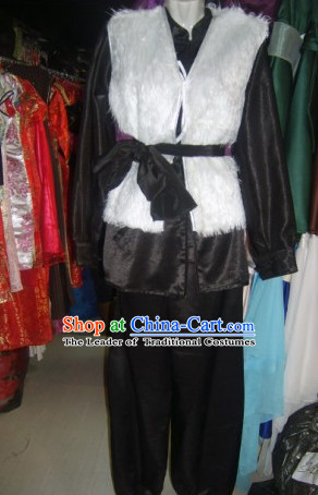 Chinese Traditional Poor Farmer Costume Complete Set for Men