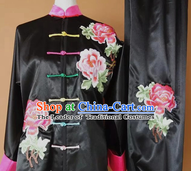 Top Embroidered Mandarin Tai Chi Taiji Martial Arts Competition Uniforms Dresses Suits Outfits