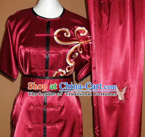 Top Embroidered Mandarin Tai Chi Taiji Martial Arts Competition Uniforms Dresses Suits Outfits