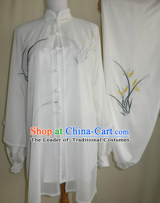 Top Mandarin Tai Chi Taiji Kung Fu Martial Arts Competition Uniform Dresses Suits Outfits for Adults