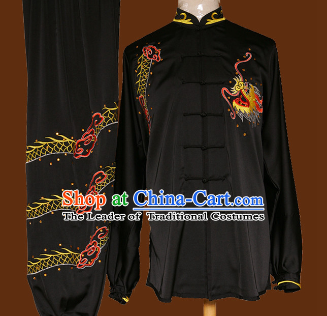 Top Mandarin Tai Chi Taiji Kung Fu Martial Arts Competition Uniform Dresses Suits Outfits for Adults