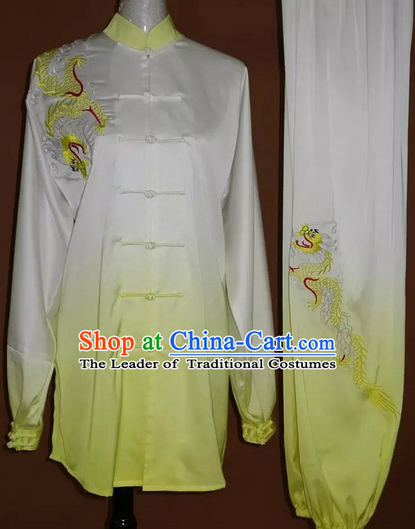 Top Mandarin Tai Chi Taiji Kung Fu Martial Arts Competition Uniforms Dresses Suits Outfits for Adults