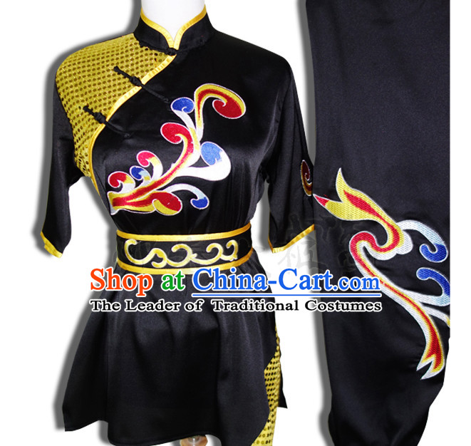 Top Tai Chi Taiji Kung Fu Gongfu Martial Arts Wushu Competition Uniforms Dresses Suits Outfits for Adults and Kids