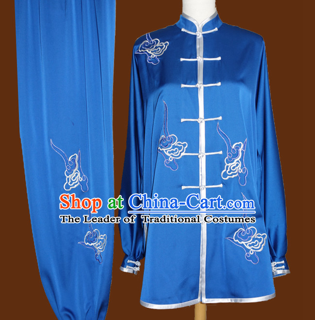 Top Mandarin Tai Chi Taiji Kung Fu Martial Arts Competition Uniform Dresses Suits Outfits for Kids Children Boys Girls