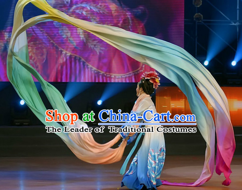Pure Silk 12 Meters Color Changing Dance Ribbon Dancing Ribbons