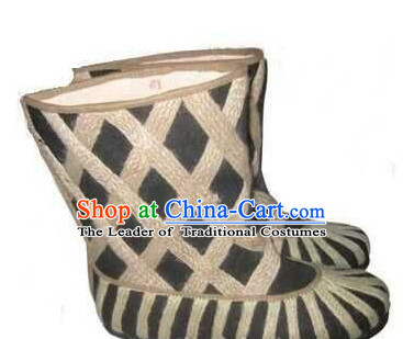 Ancient Chinese Film Handmade Boots for Men Boys Adults Children