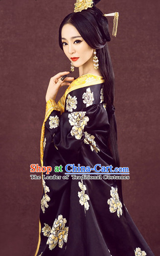 Ancient Chinese Queen Clothing and Headdress Complete Set for Women