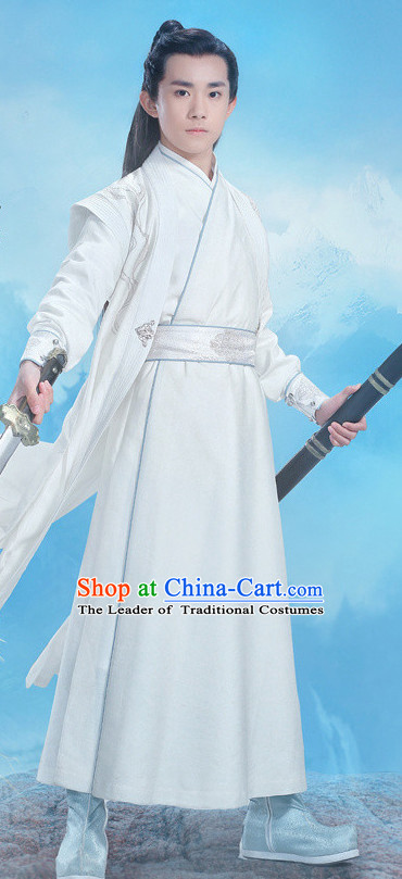 Ancient Swordsmen Costumes and Hair Jewelry Complete Set for Boys Kids Youth Children