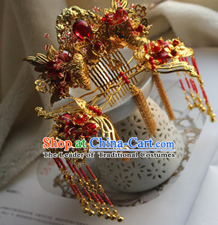 Ancient Chinese Empress Princess Queen Crown Coronet Headpieces Headdress Hair Accessories Set