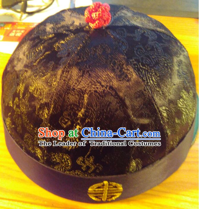 Traditional Chinese Black Hat for Men