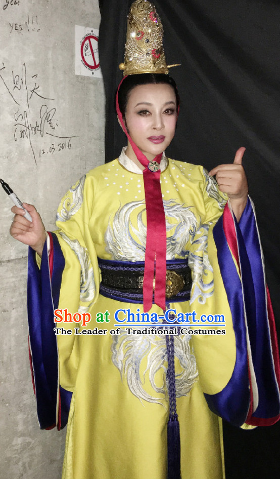 Ancient Chinese Female Emperor Long Robe and Coronet Complete Set