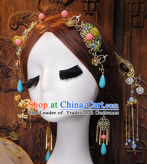Ancient Chinese Hair Style Accessories Hair Sticks Clips Hair Pin Hair Pieces Combs Ancient Chinese Chopsticks Asian Wedding Bridal Hair Ornaments