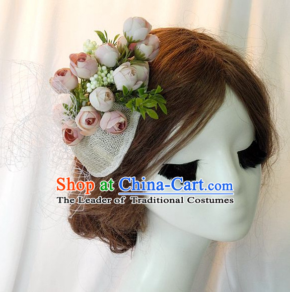 Top Handmade Flower Decoration Hat Dress Hat for Ladies