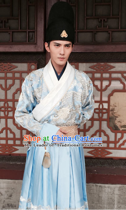 Chinese Ancient Swordsman Knight Costume Complete Set for Men Youth Teenagers Kids