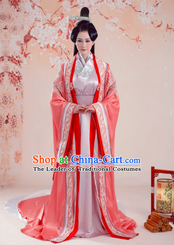 Chinese Ancient Princess Dresses and Hair Jewelry Complete Set for Women