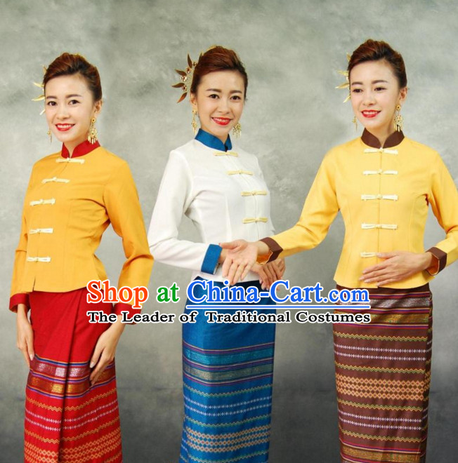 Traditional National Thai Dress Thai Traditional Dress Dresses Wedding Dress online for Sale Thai Clothing Thailand Clothes Complete Set for Women Girls Adults Youth Kids