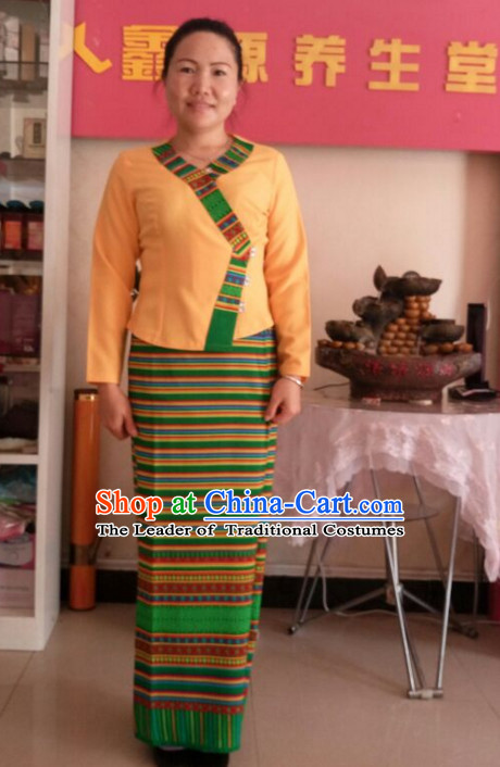 Traditional National Thai Dress Thai Traditional Dress Dresses Wedding Dress online for Sale Thai Clothing Thailand Clothes Complete Set for Women Girls Adults Youth Kids