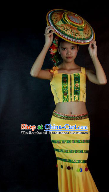 Traditional National Thai Dance Costumes Dress Thai Traditional Dress Dresses Wedding Dress online for Sale Thai Clothing Thailand Clothes Complete Set for Women Girls Adults Youth Kids